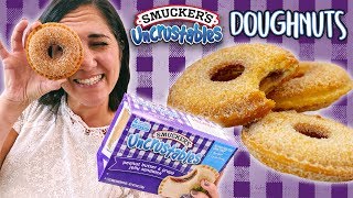 How to Make Uncrustables Doughnuts  Easy DIY PBampJ Donut Recipe Hack [upl. by Ehttam]