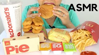 ASMR McDonalds Cheeseburger McNuggets and Strawberry Pie EATING SOUNDS [upl. by Muiram]