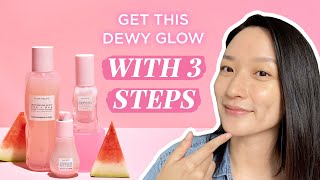 How To Get Dewy Skin With Only 3 Products  Glow Recipe [upl. by Ynatirb]