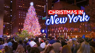 NEW YORK Christmas Eve 🎄 Holiday Season in Manhattan  Walking Tour 4K [upl. by Alyekahs]