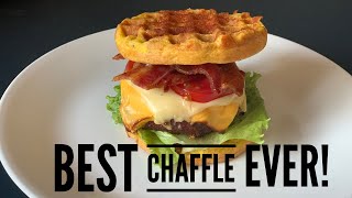 The EASIEST Chaffle recipe EVER Only 3 Ingredients  Keto Chaffle [upl. by Pooi]