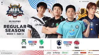 🔴 LIVE  MPL PH S15  FILIPINO  Week 1 Day 3 [upl. by Annoek]