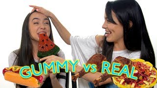 Gummy Food vs Real Food Challenge  Merrell Twins [upl. by Naic916]