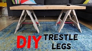 Simple Industrial Trestle Leg Table Build [upl. by Felipe]