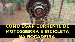 Como usar corrente de motosserra e de bicicleta na roçadeira [upl. by Gnaoh402]