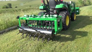 John Deere 2038r Aeration And Overseeding Tips  116 [upl. by Tomlin832]