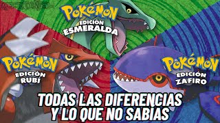 Todas las diferencias y curiosidades de Pokemon Esmeralda RUBÍ y ZAFIRO [upl. by Eillas]