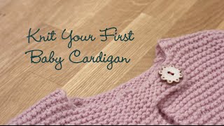 Knit Your First Baby Cardigan PREVIEW [upl. by Anires]