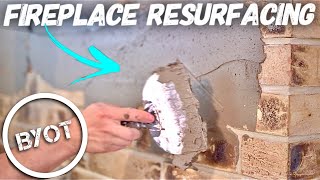 DIY Fireplace Makeover  How To Resurface A Fireplace [upl. by Ludewig278]