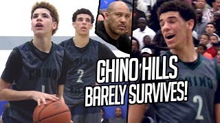 PRIME Chino Hills BARELY SURVIVES FRESHMAN LaMelo CLUTCH FREE THROW  Lonzo OFF DAY TRIPLE DOUBLE [upl. by Orpha840]