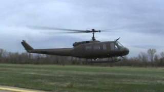 UH1H Huey startup and flyby [upl. by Dimo]