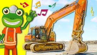 Excavator Song With Gecko  Diggers For Children  Geckos Real Vehicles [upl. by Ilarrold]