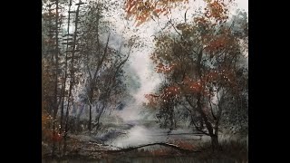 Beginner Fast and Loose Watercolor Landscape Tutorial 231 Mixing With Phthalo Blue [upl. by Ahsinor]