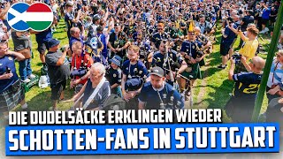 Die Dudelsäcke erklingen wieder SchottenFans in Stuttgart angekommen Tartan Army in Stuttgart [upl. by Rosenfeld]