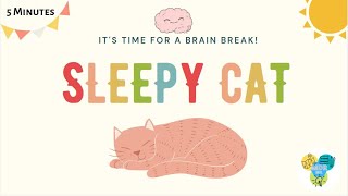 Relaxing Brain Break Activity for Kids  Sleepy Cat [upl. by Lindblad]