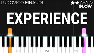 Ludovico Einaudi  Experience  SLOW EASY Piano Tutorial [upl. by Noloc]