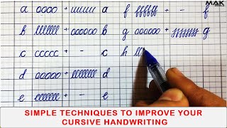 Trick to practice Small cursive handwriting letters az  Improve and write cursive letters easily [upl. by Belac]