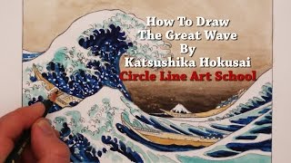 How to Draw The Great Wave by Hokusai [upl. by Zarla919]