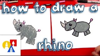 How To Draw A Cartoon Rhino [upl. by Annirok]