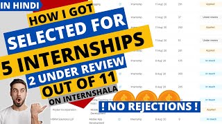 How I Got Selected For 7 Internships On Internshala  How to Get Selected for Interships Online [upl. by Lladnek]