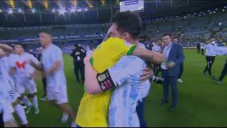 Neymar Hugs And Congratulates Messi After Copa America Win [upl. by Egoreg]