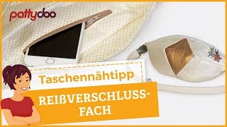 Taschen nähen 8 Reißverschlussfach nähen [upl. by Lenoj18]