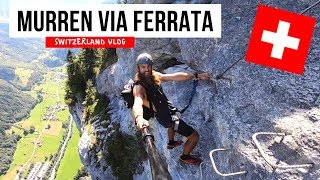 MURREN VIA FERRATA ON CLIFF EDGE IN SWITZERLAND [upl. by Alohcin]