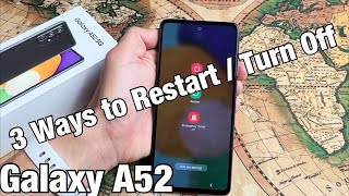 Galaxy A52 How to Turn Off  Restart 3 Ways [upl. by Dorita]