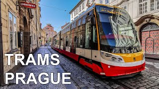 🇨🇿 Trams in Prague  Tramvaje v Praze 4K 2020 [upl. by Oijile]