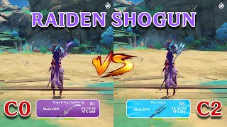 C0 Raiden vs C2 Raiden Which one is better gameplay comparison [upl. by Eihcra]