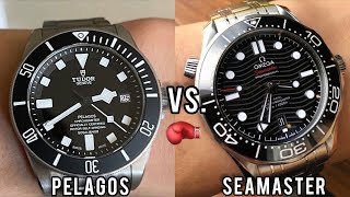 MIGHTY 4K DIVE WATCH SHOWDOWN Tudor Pelagos vs Omega Seamaster [upl. by Adivad622]