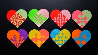 Paper heart tutorial  make woven hearts for gifts bookmarks and decor  EzyCraft [upl. by Llenart]