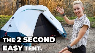 Review Decathlon Quechua 2 Second Easy Fresh amp Black 2Person Waterproof Camping Tent [upl. by Zebedee900]