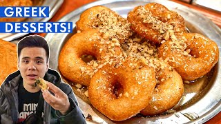 ATHENS GREEK FOOD TOUR  Traditional Taverna Food Greek Donuts and Gyros [upl. by Sherard]