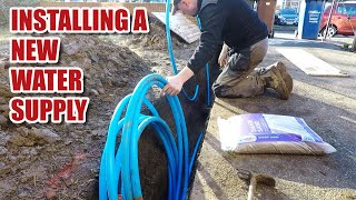 New water supply pipe installation in the UK [upl. by Skillern]