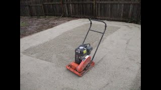 Plate compacting crushed gravel [upl. by Ayhtnic164]