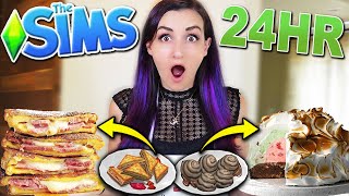 24 HOURS Eating Like A Sim Gourmet [upl. by Alegnasor]