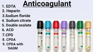 Anticoagulants  Types of Anticoagulants  Uses of Anticoagulants [upl. by Uranie]