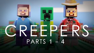 LEGO Minecraft Creepers COMPLETE Vol 1 Movie Parts 1  4 [upl. by Vinson]