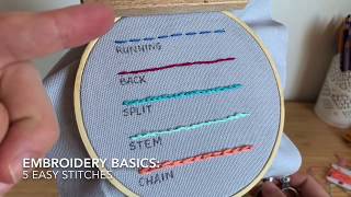 Basic Embroidery Stitches for Beginners [upl. by Ettelliw]