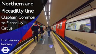 London Underground First Person Journey  Clapham Common to Piccadilly Circus via Leicester Square [upl. by Cerys380]