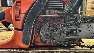 Husqvarna 455 Rancher chainsaw sprocket replacement [upl. by Lladnew]