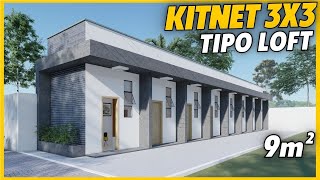 KITNET 9m² DECORADA  LOFT 3x3 [upl. by Ahsekal]