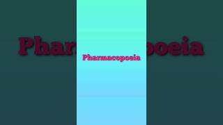 Pharmacopoeia Definition Pharmaceutics Pharmacy [upl. by Haidabez]