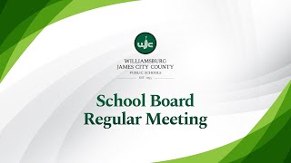 WJCC School Board Regular Meeting from 21825 [upl. by Marchak770]