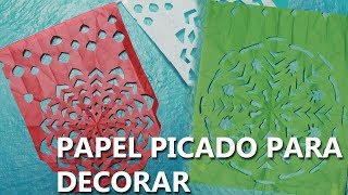 PAPEL PICADO FÁCIL  TUTORIAL  Cómo hacer [upl. by Akemyt]