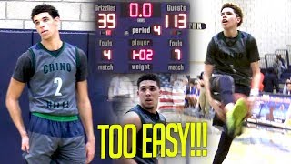 Lonzo Balls EASIEST Game of His Life Ball Bros CLOWNING in 74 Point BLOWOUT vs Los Osos [upl. by Liddle]