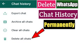 How To Delete WhatsApp Chat History Permanently [upl. by Angelia148]