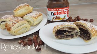 Mit nur 4 Zutaten Nutella Blätterteigtaschen EinfachampLecker [upl. by Eidnas164]