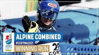 Mikaela Shiffrin  Gold  Women’s Alpine Combined  2021 FIS World Alpine Ski Championships [upl. by Leunas]